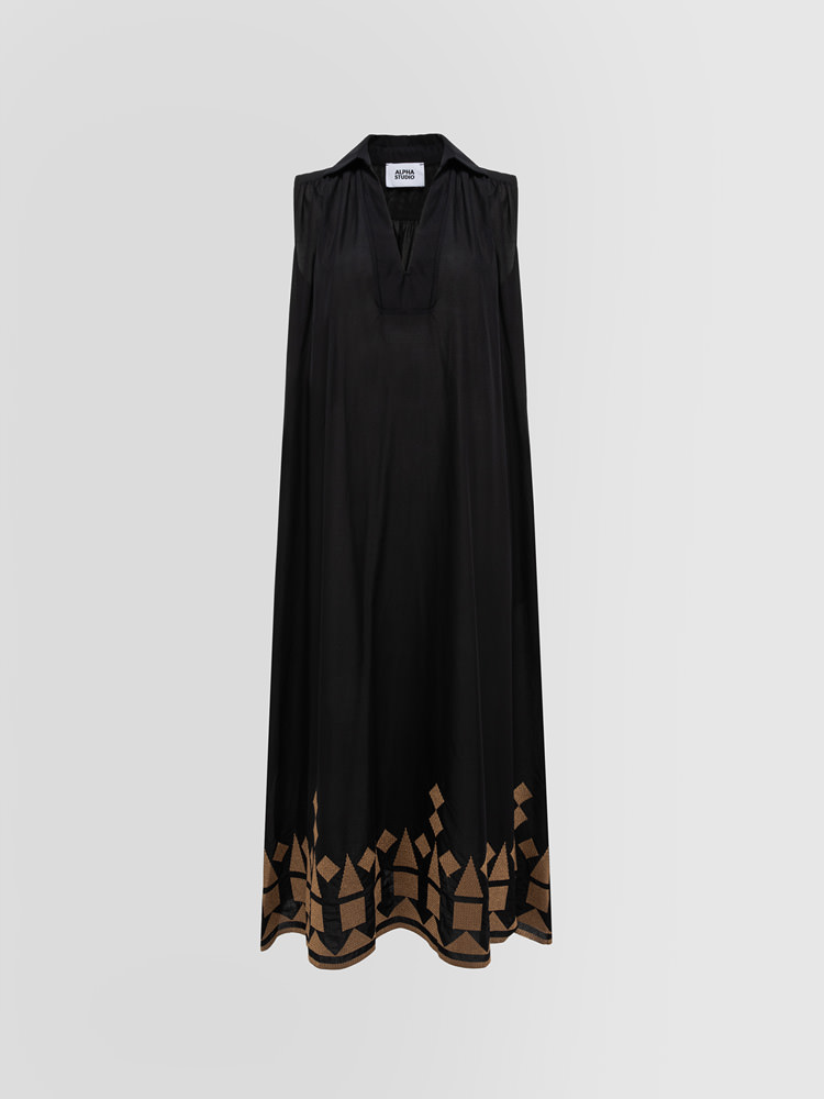 SHIRT DRESS IN EMBROIDERED MUSLIN