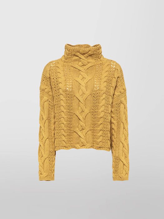 BRAID CABLE STITCH LUX TURTLE NECK SWEATER