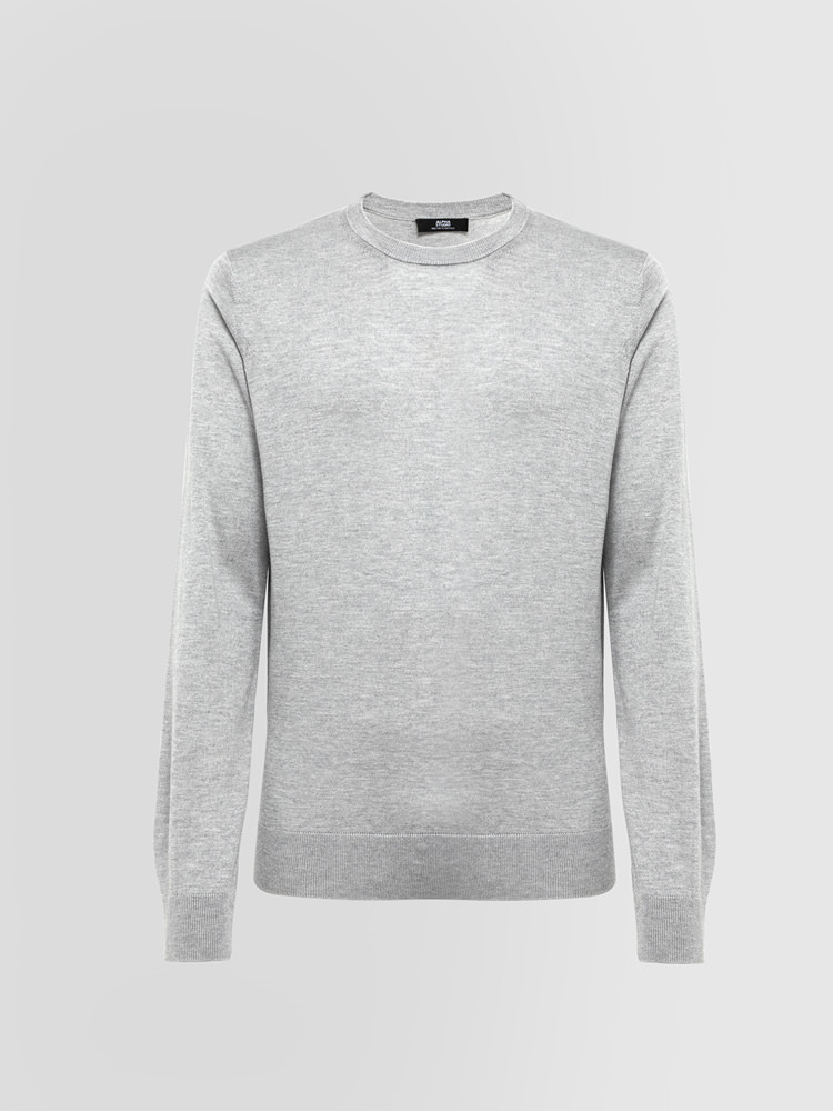 CREW NECK SWEATER IN SILK AND CASHMERE