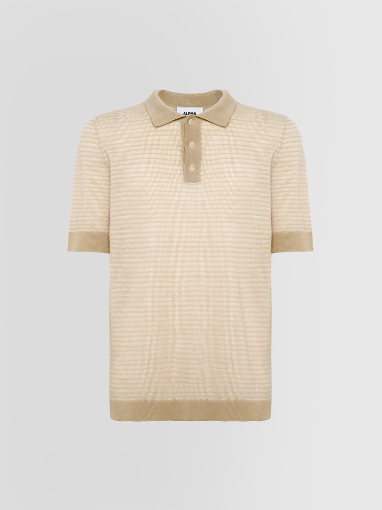 FANCY POLO SHIRT IN LINEN AND COTTON