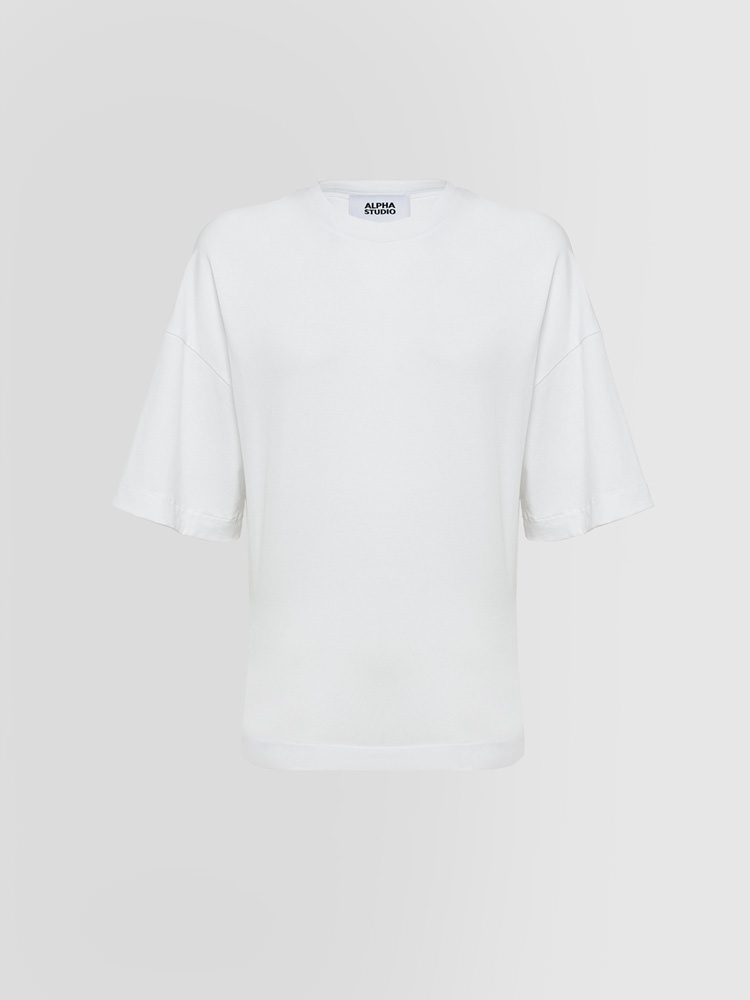 CREW NECK T-SHIRT IN SHAPES JERSEY