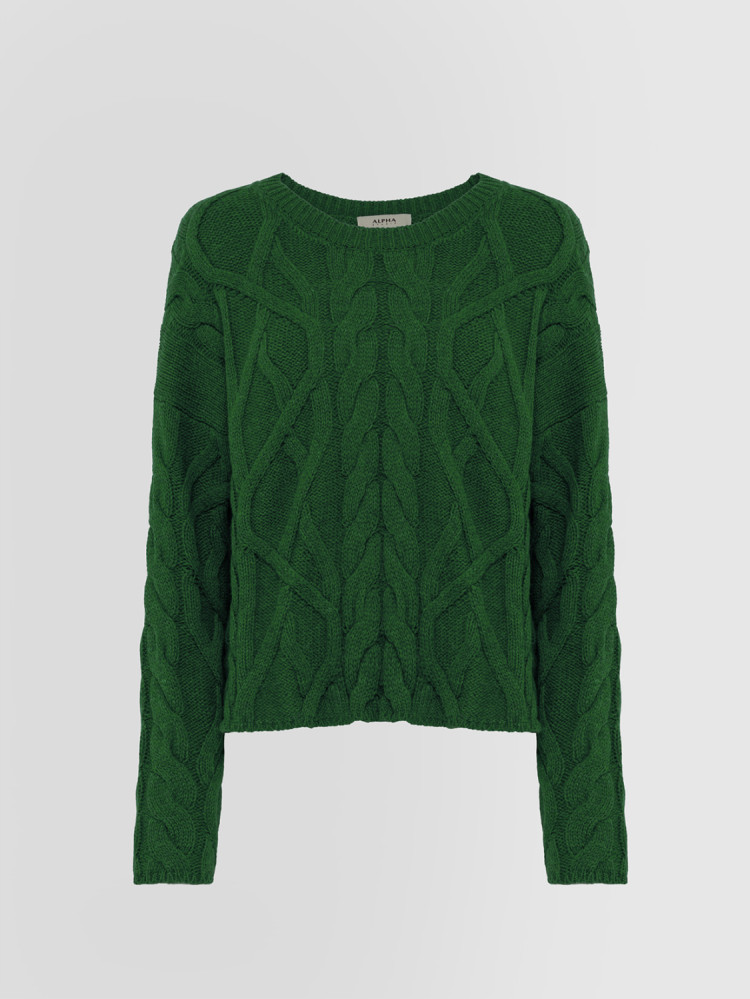 BRAID CABLE STITCH SWEATER IN MERINO WOOL	