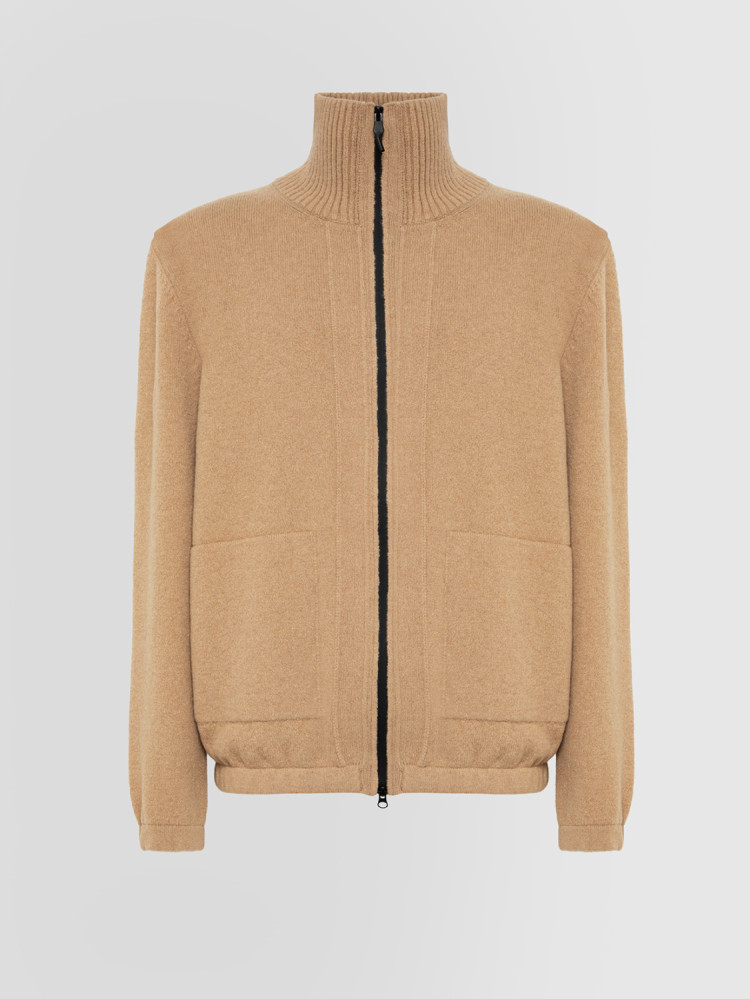 BOMBER JACKET IN BOILED WOOL