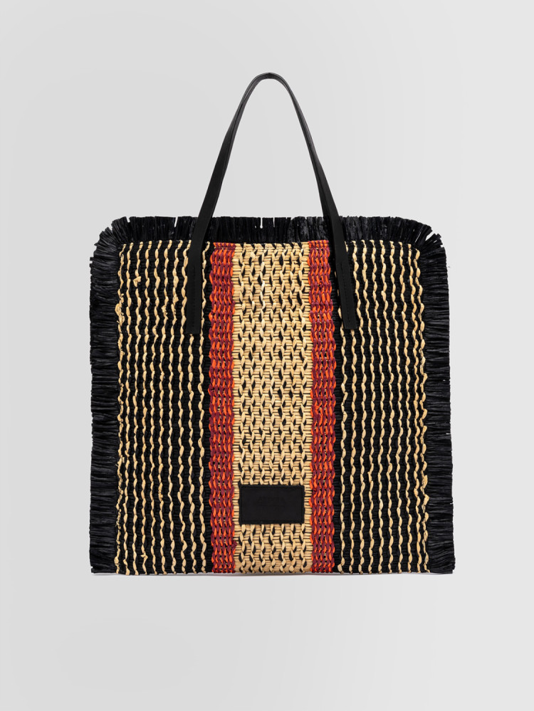 SAC JACQUARD AVEC FRANGES