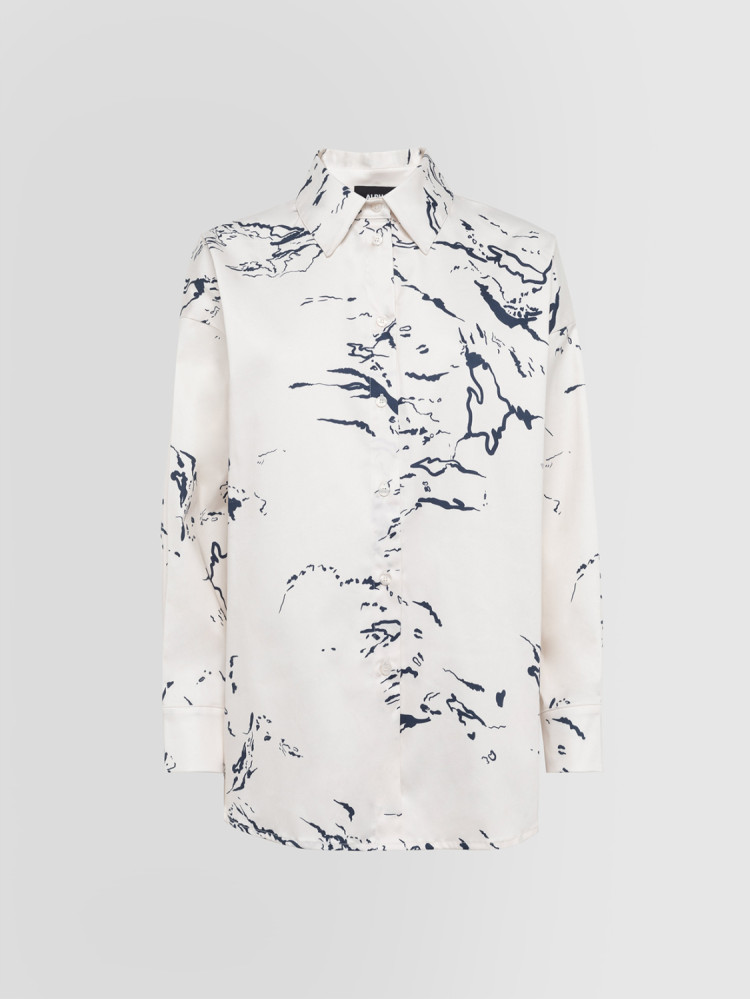 PRINTED COTTON SATIN SHIRT M/L 