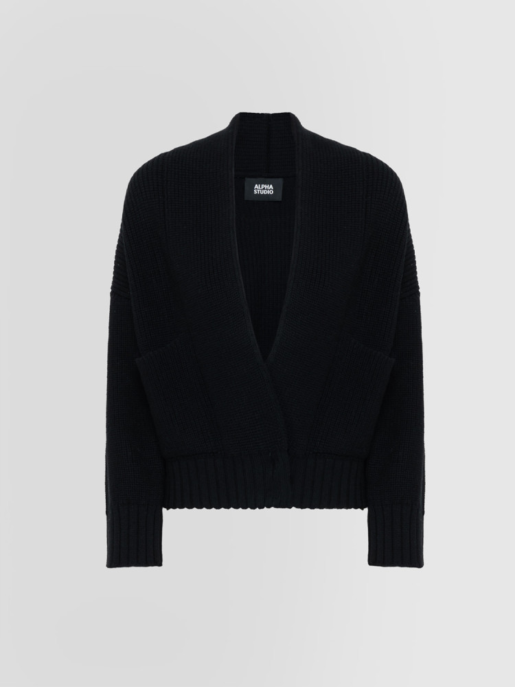 STOCKINETTE STITCH BLOUSON CARDIGAN M/L 