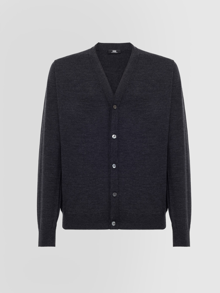 CARDIGAN IN ULTRA-FINE MERINO WOOL