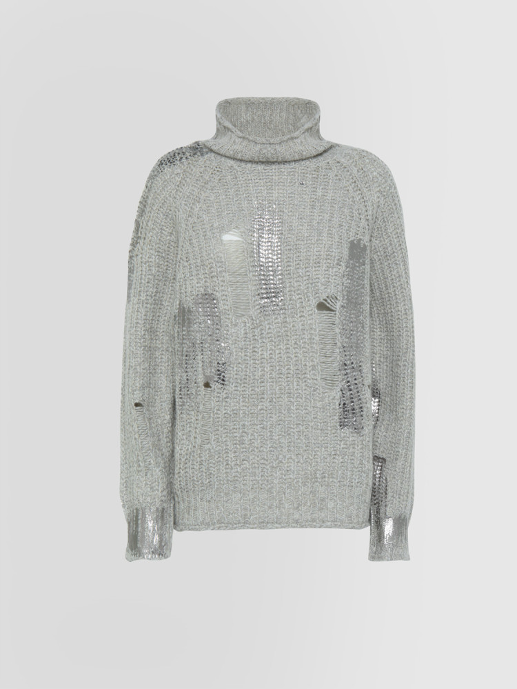 PURL STITCH HIGH NECK SWEATER M/L 