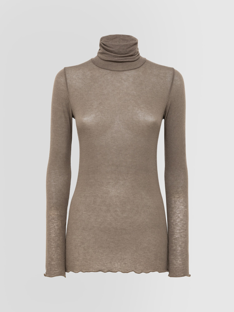 GAUZE JERSEY TURTLE NECK SWEATER M/L 