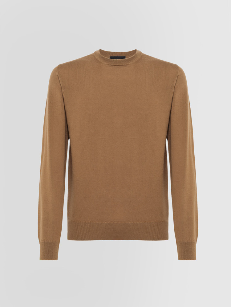 BASIC CREW NECK SWEATER IN MERINO WOOL