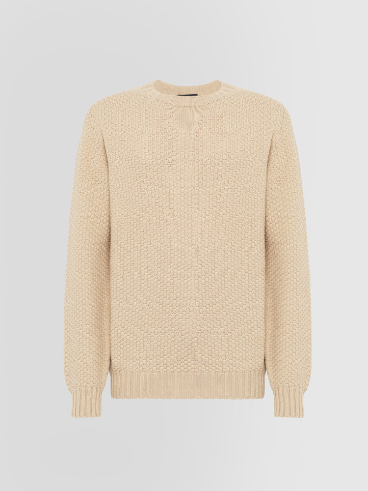 SEED STITCH CREW NECK SWEATER 