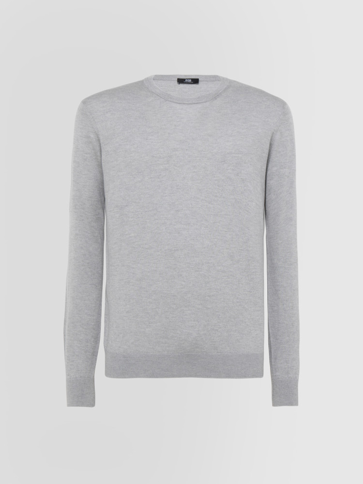 CREW NECK SWEATER IN SILK AND CASHMERE