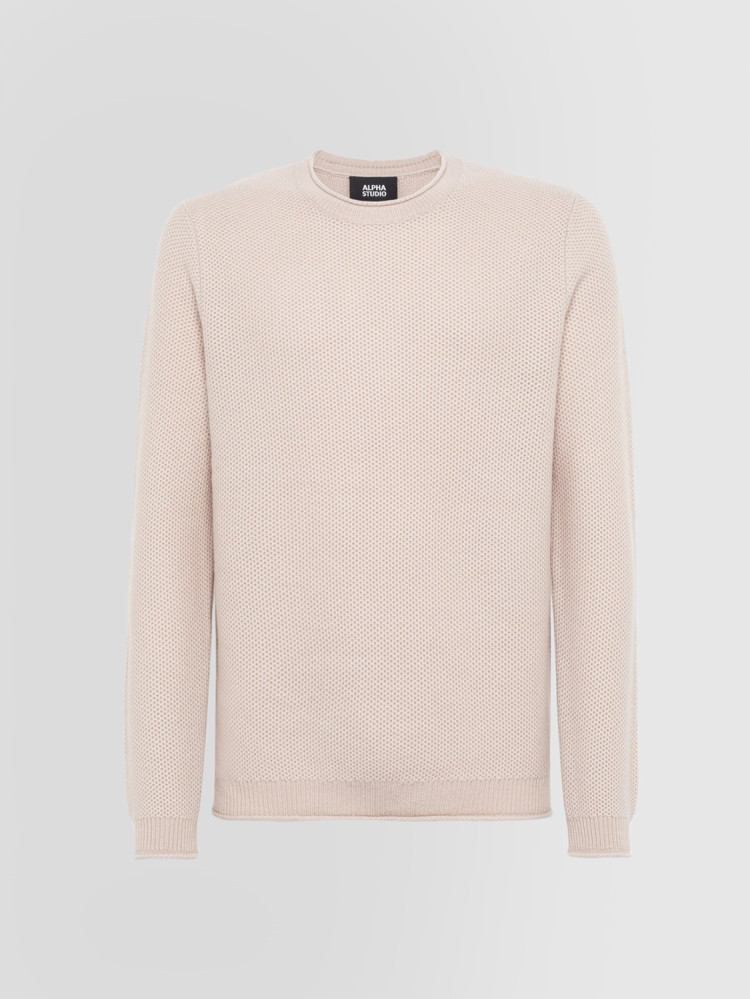 MICRO-STITCH CREW NECK SWEATER 