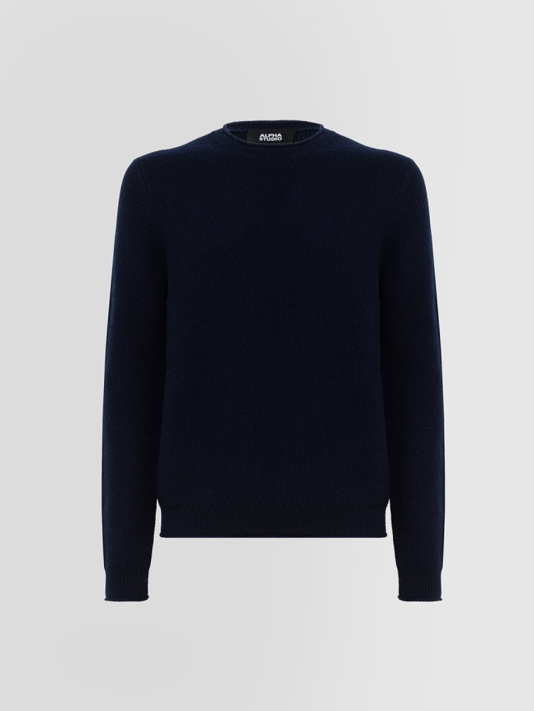 MICRO-STITCH CREW NECK SWEATER 