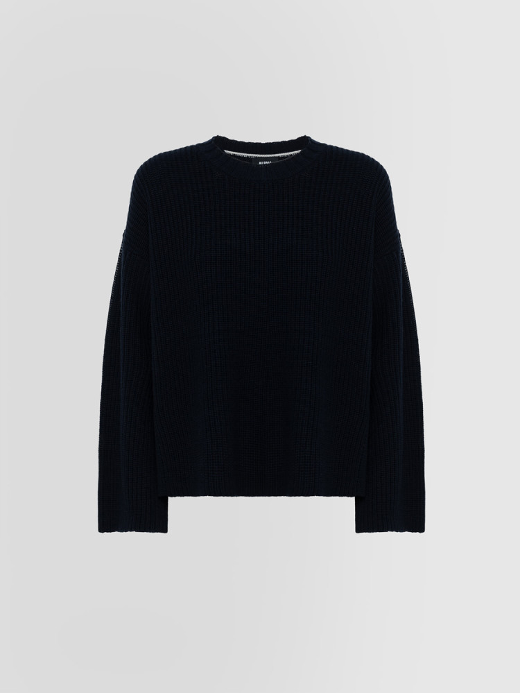 PURL STITCH CREW NECK SWEATER M/L 