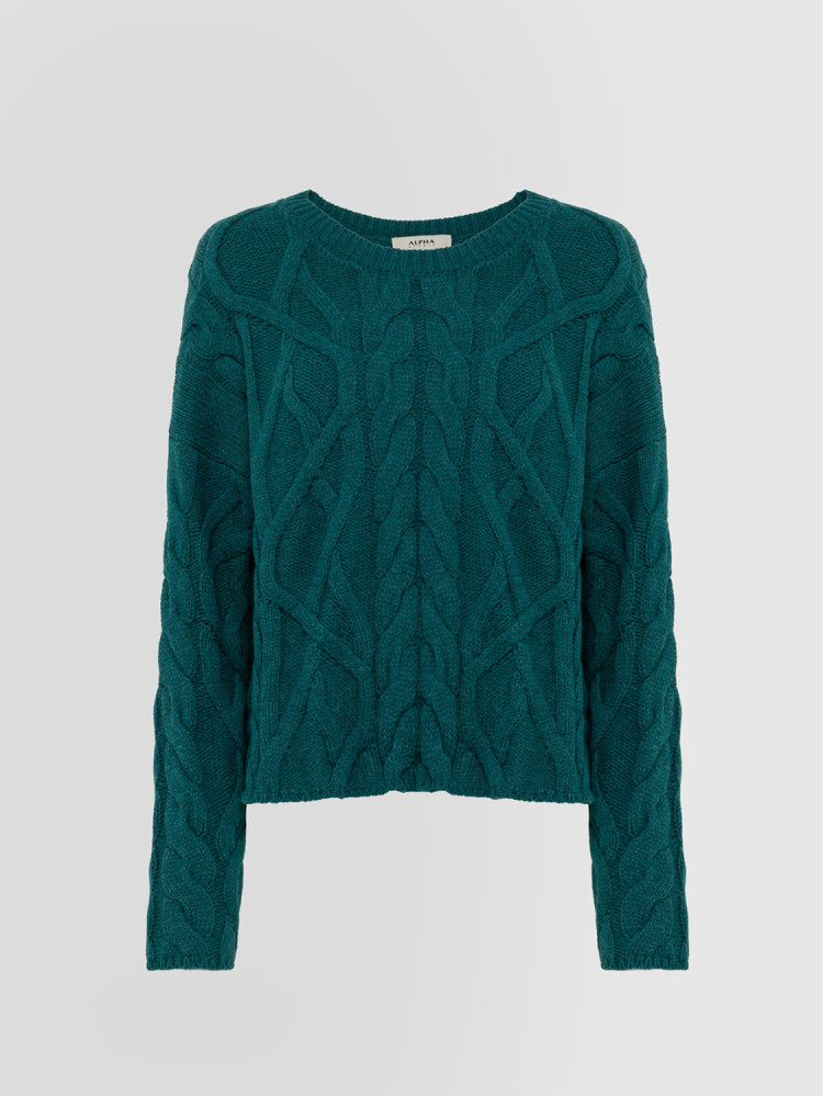 BRAID CABLE STITCH SWEATER IN MERINO WOOL