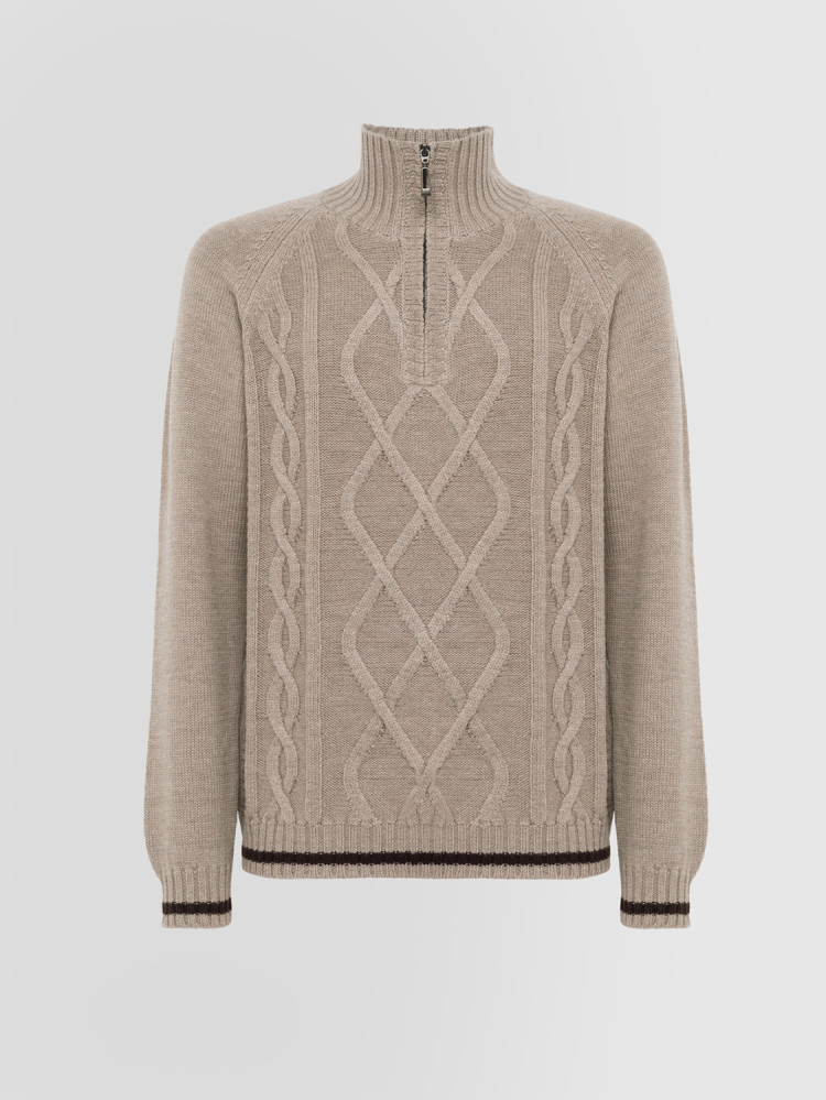 NEW DETAILS FISHERMAN GRANDAD NECK SWEATER 