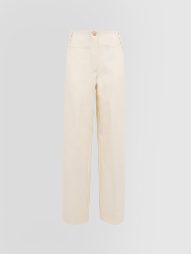 WIDE LEG COTTON PANTS