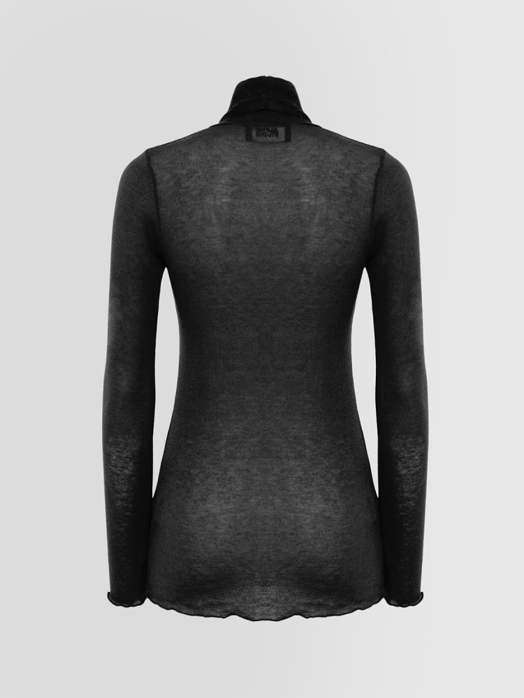 GAUZE JERSEY TURTLE NECK SWEATER M/L 