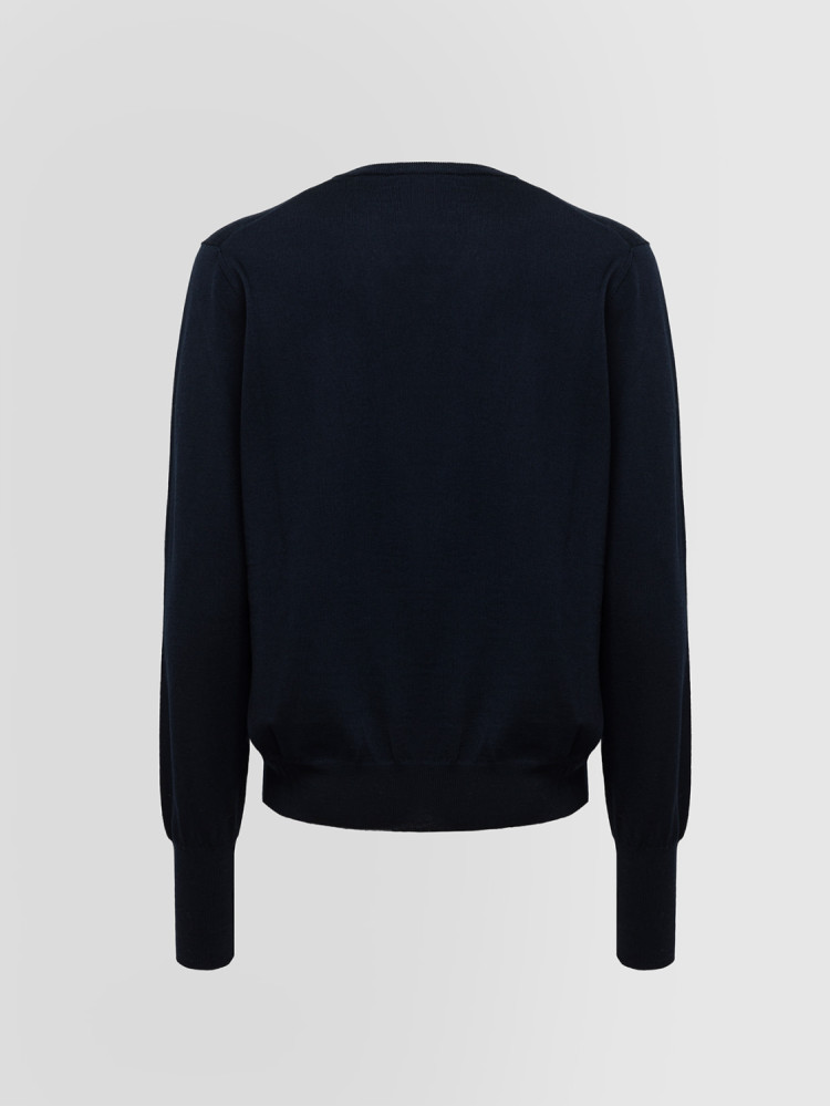 V-NECK SWEATER IN MERINO WOOL